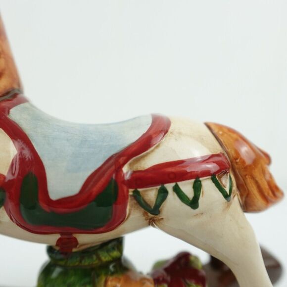 Christmas White Ceramic Rocking Horse - Picture 4 of 15